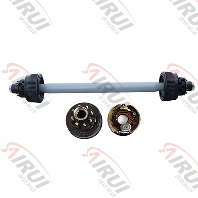 Heavy Duty Round Tube Trailer Straight Axle 12000 Pound With 12.25 Inch Brakes